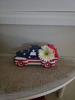 Patriotic Flag Truck Floral Pickup - Red, White & Blue